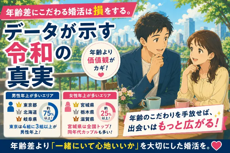 年齢差にこだわる婚活は損をする。データが示す令和の真実