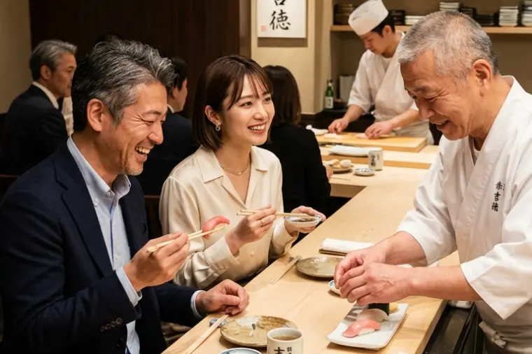 お父さんよりは年下　歳の彼氏と高級寿司屋