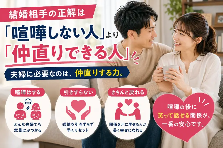結婚相手の正解は「喧嘩しない人」より「仲直りできる人」