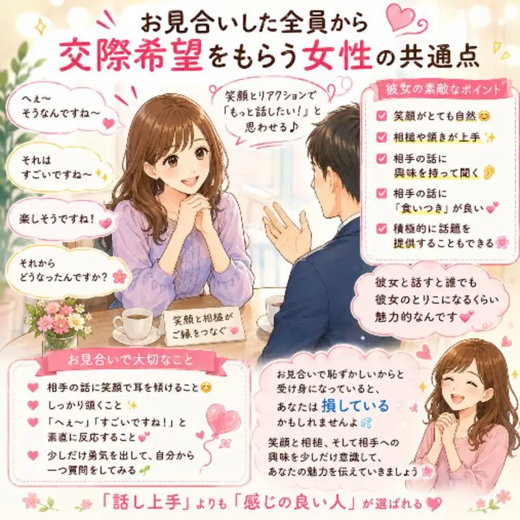 お見合をした全員から「交際希望」をもらう女性の共通点