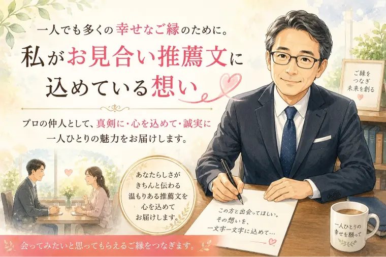 推薦文に込める、仲人としての想い