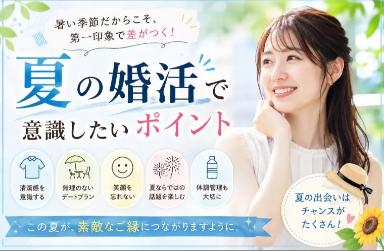 夏の婚活で意識したいポイント