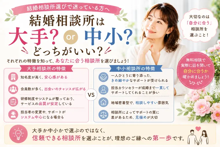 結婚相談所は「大手」と「中小」、どちらが正解？