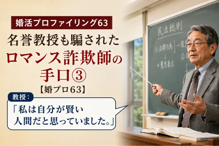 名誉教授も騙されたロマンス詐欺師の手口③【婚プロ63】