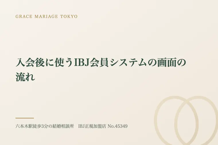 入会後に使うIBJ会員システムの画面の流れ