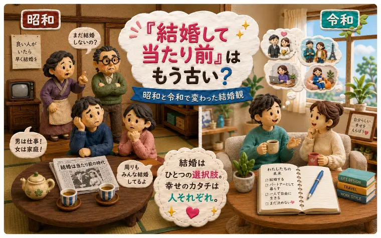 「結婚して当たり前」はもう古い？昭和と令和の結婚事情