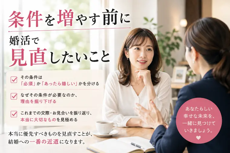 条件を増やす前に｜婚活で見直したいこと