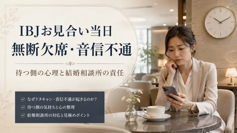 IBJのお見合い当日に無断欠席・音信不通｜待つ側の心理