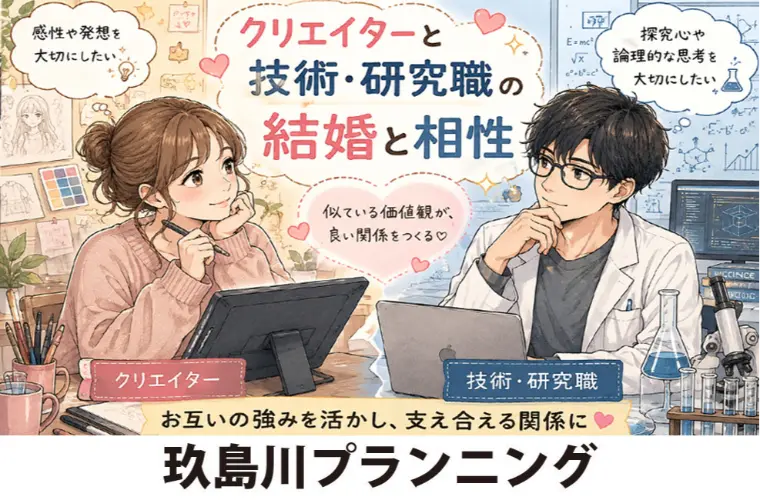 クリエイターと「技術・研究職」の結婚と相性