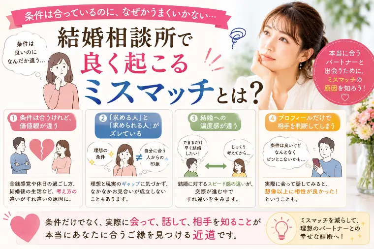 婚活でのミスマッチが起こる４つの原因