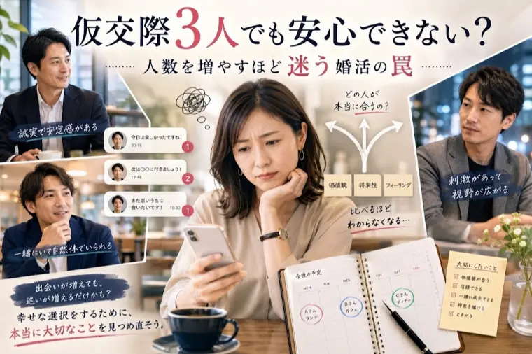 仮交際3人でも安心できない？人数を増やすほど迷う婚活の罠