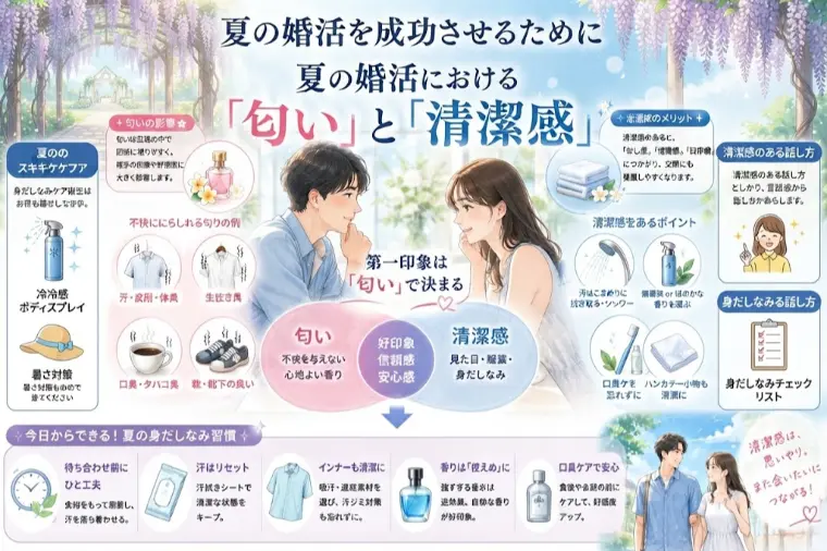 夏の婚活における「匂い」と「清潔感」の相関図