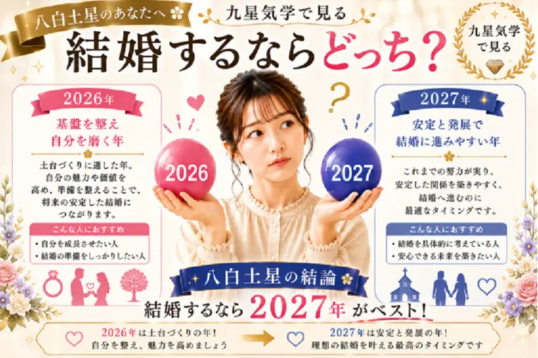八白土星｜2026年と2027年、結婚するならどっち？