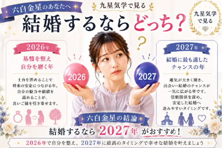  六白金星｜2026年と2027年、結婚するならどっち？