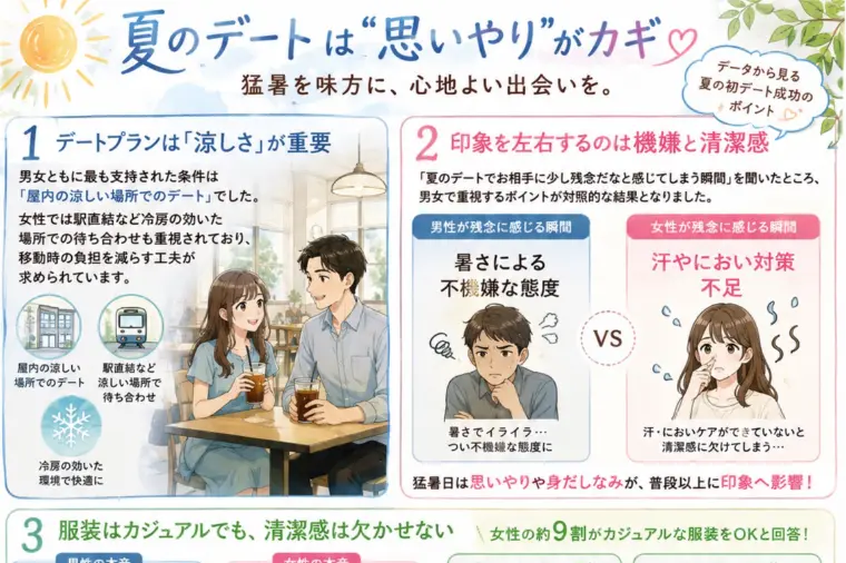 🌻猛暑日の婚活デート、実は「思いやり」が伝わるチャンス