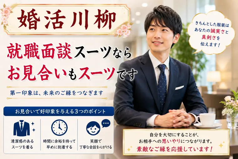 婚川柳 第173回 就職面談スーツならお見合いもスーツで
