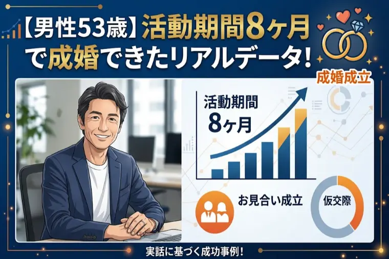 【男性53歳】活動期間8ヶ月で成婚できたリアルデータ！