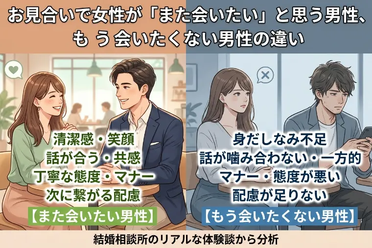 お見合いで女性が「また会いたい」と思う男性・・・
