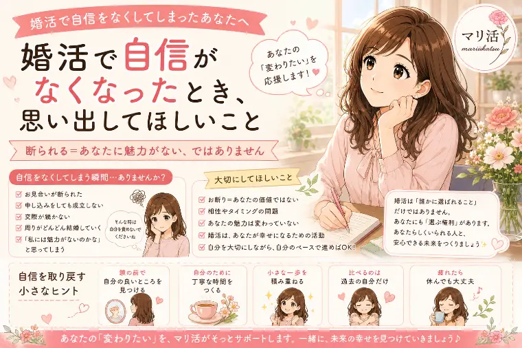 婚活で自信がなくなったとき、思い出してほしいこと