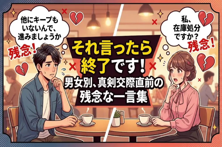 それ言ったら終了です！男女別、真剣交際直前の残念な一言集
