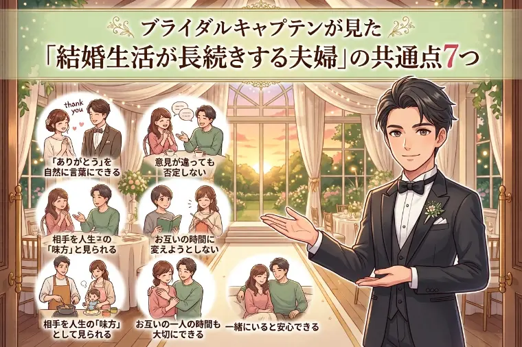 元ブライダルキャプテンが見た「結婚生活が長続きする夫婦」