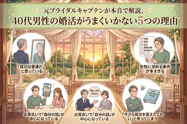 40代男性の婚活がうまくいかない5つの理由｜元ブライダル