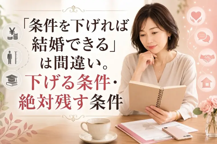 条件を下げれば結婚できるは間違い。下げる条件・残す条件