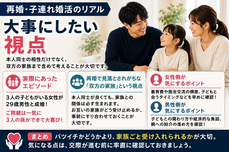 再婚・子連れ婚活のリアル｜大事にしたい視点