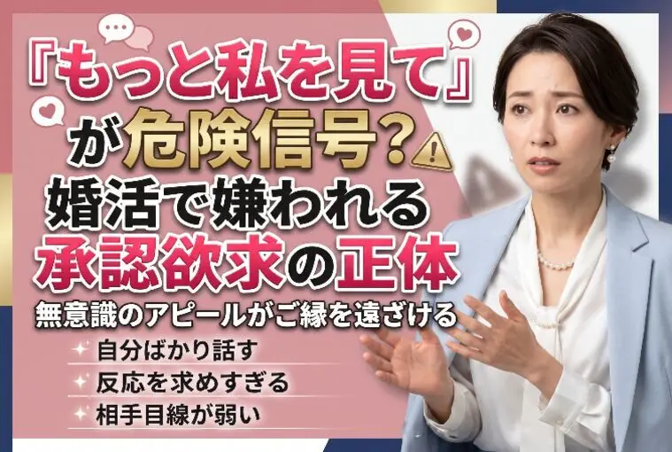 「もっと私を見て」が危険信号？婚活で嫌われる承認欲求
