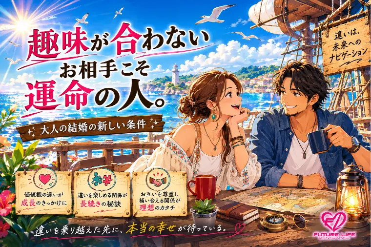 趣味が合わないお相手こそ運命の人。大人の結婚の新しい条件