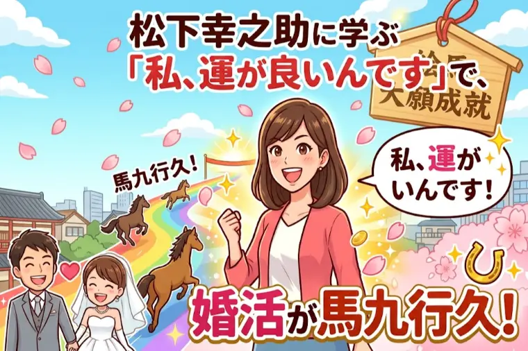 松下幸之助に学ぶ「私、運が良いんです」で婚活が馬九行久！