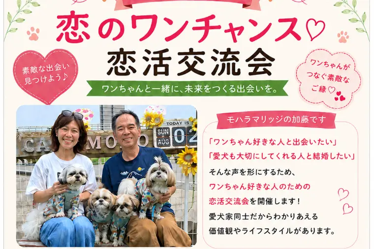 ワンちゃん好きな人必見！恋活交流会を開催します🐶