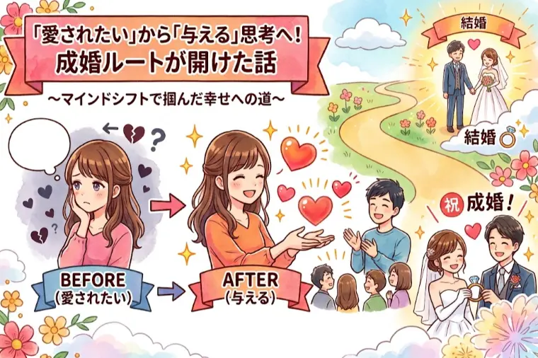 「愛されたい」から「与える」思考へ！成婚ルートが開けた話