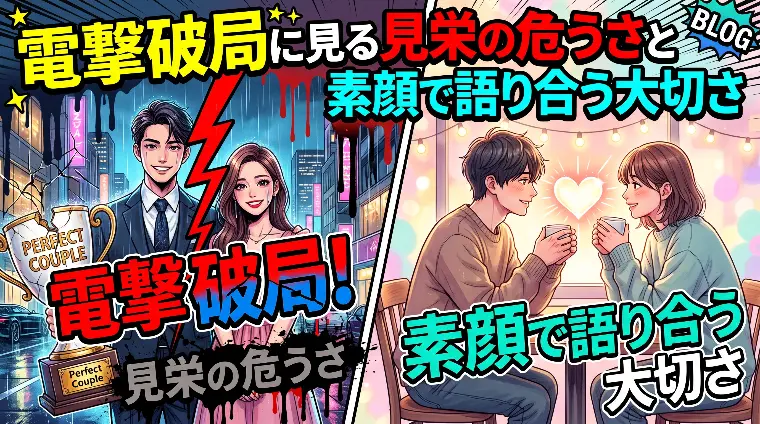 電撃破局に見る見栄の危うさと素顔で語り合う大切さ