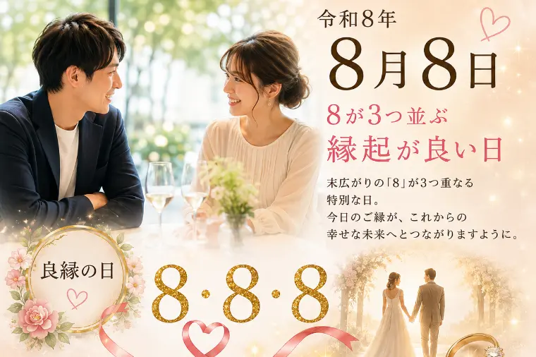 令和8年8月8日 本日、末広がりの「良縁の日」❤️
