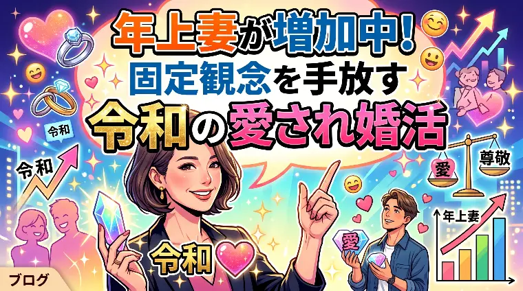 年上妻が増加中！固定観念を手放す令和の愛され婚活