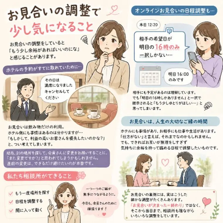 お見合の調整で少し気になること