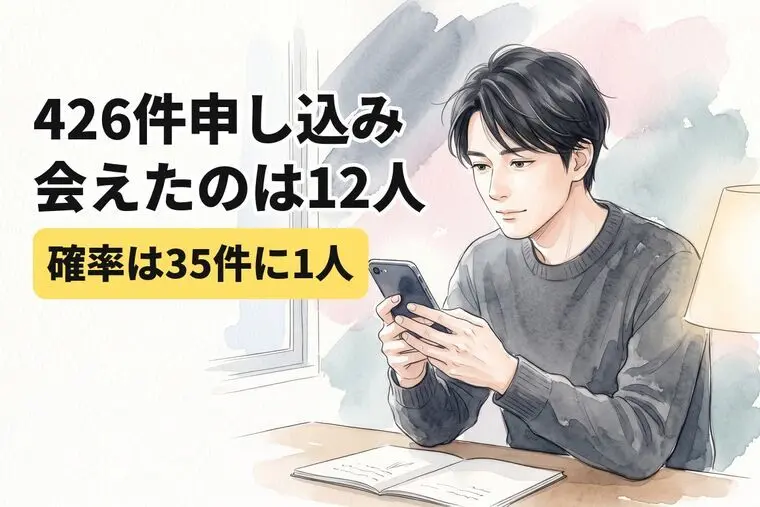 426件申し込んで会えたのは12人だった