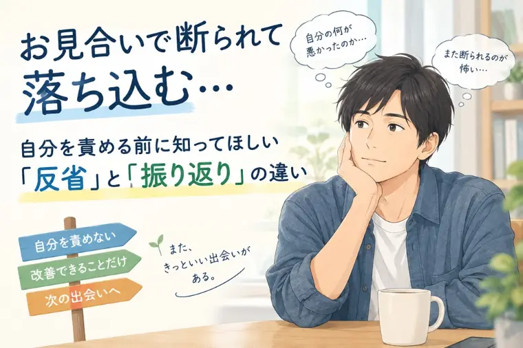 お見合いで断られて落ち込む前の「反省」と「振り返り」