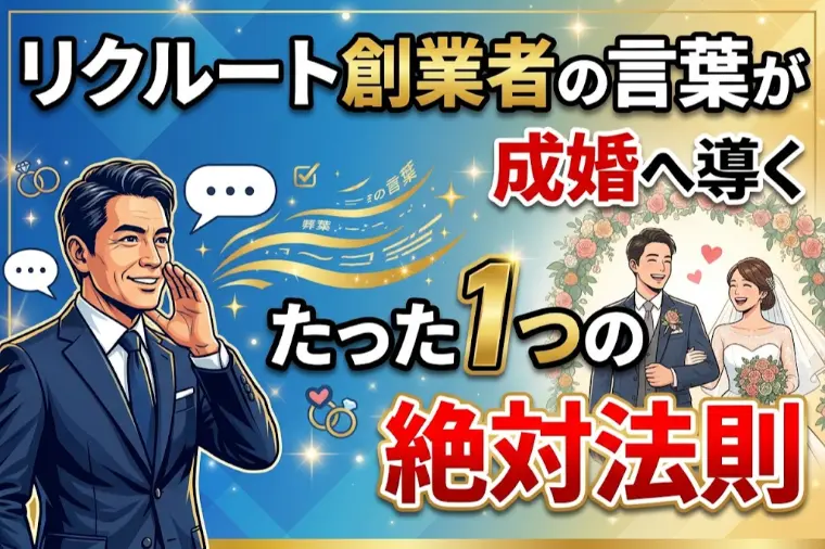 リクルート創業者の言葉が成婚へ導く！たった１つの絶対法則
