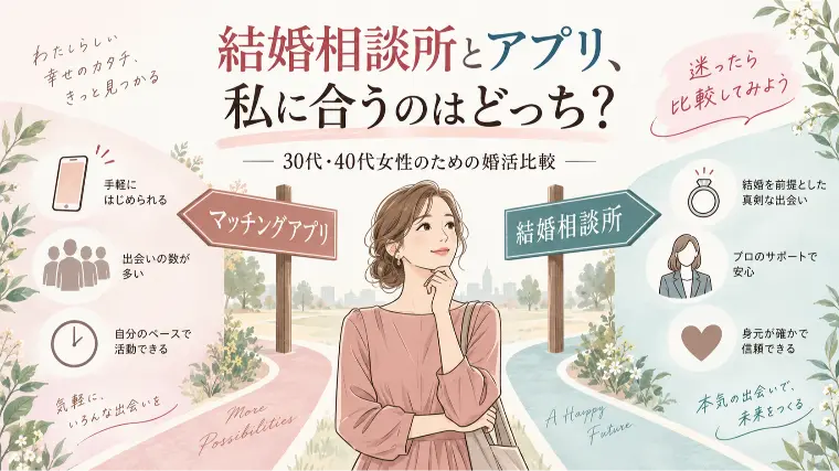 「結婚相談所とアプリ、私に合うのはどっち？」