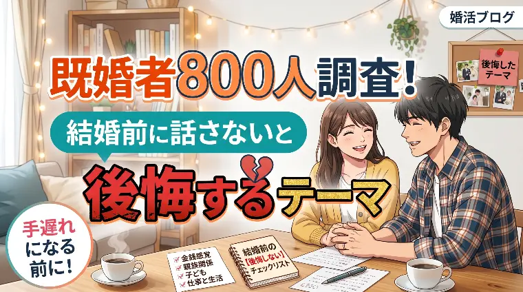 既婚者８００人調査！結婚前に話さないと後悔するテーマ