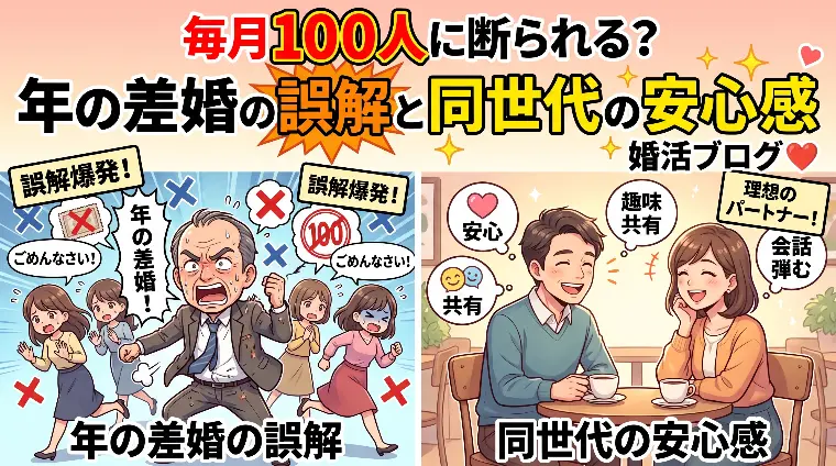 毎月１００人に断られる？年の差婚の誤解と同世代の安心感