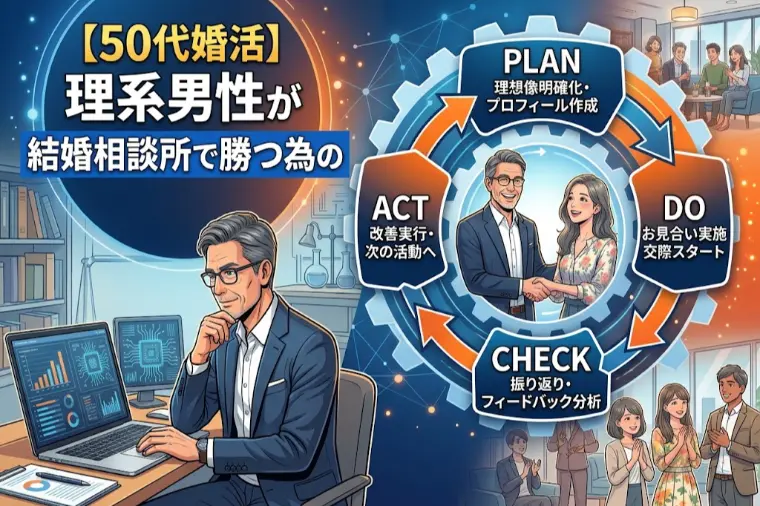【50代婚活】理系男性が結婚相談所で勝つ為のPDCA戦略