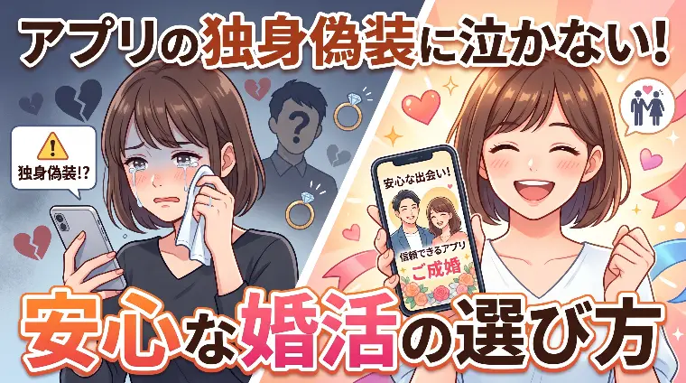 アプリの独身偽装に泣かない！安心な婚活の選び方