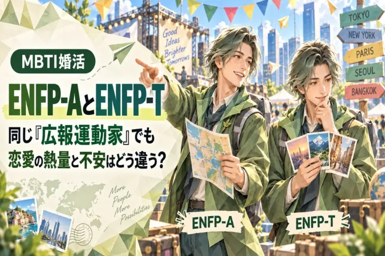 ENFP(広報運動家)のAとTの違い！婚活はどう変わる？