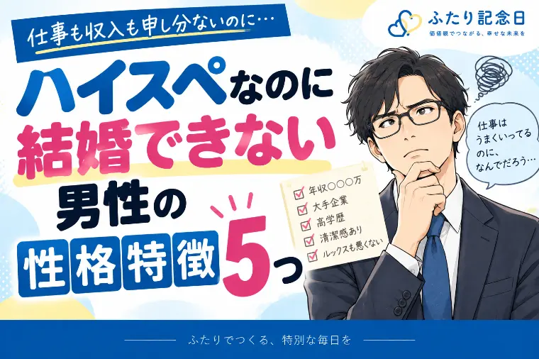 ハイスペなのに結婚できない男性の性格特徴５つ