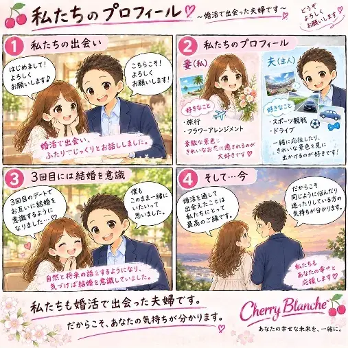 Cherry Blanche 「「婚活あるある」4コマ漫画はじめます！」- 2