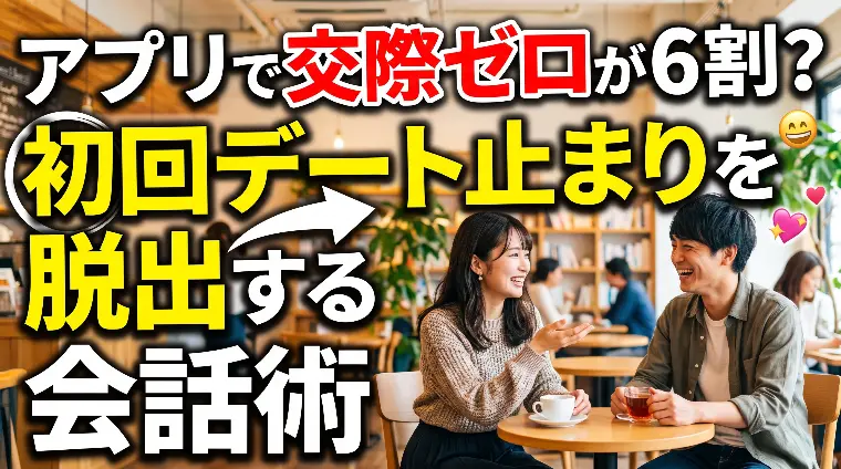 アプリで交際ゼロが６割？初回デート止まりを脱出する会話術