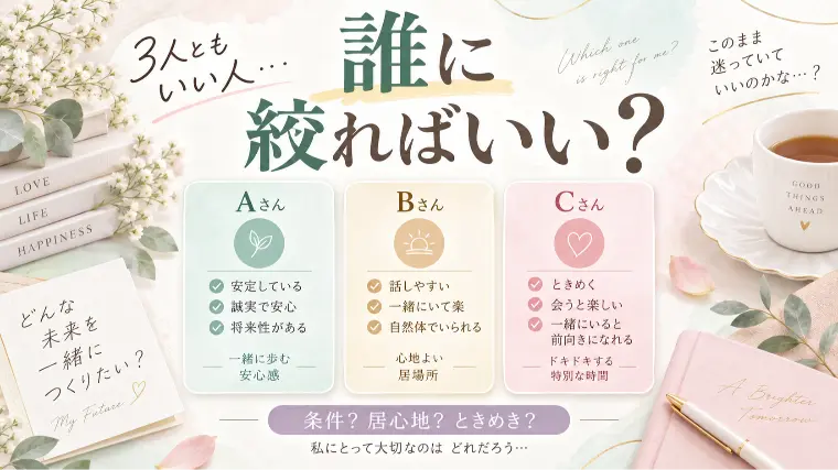 3人ともいい人…誰に絞ればいい？